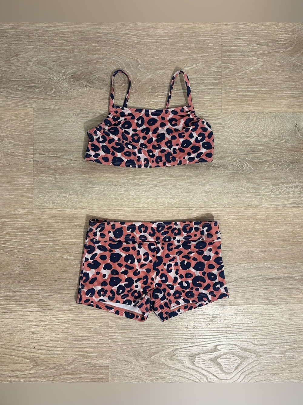 Cat & Jack Pink Leopard Print Two-Piece Swim Set